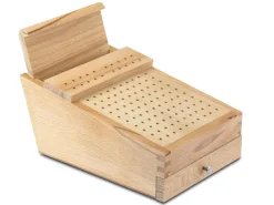 Wooden Plier, Burr And File Benchtop Organiser With Drawer