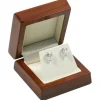 Wooden Stud Earring Box, Mahogany Colour