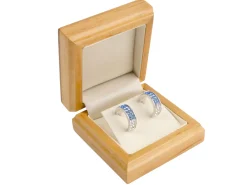 Wooden Stud Earring Box, Maple Colour